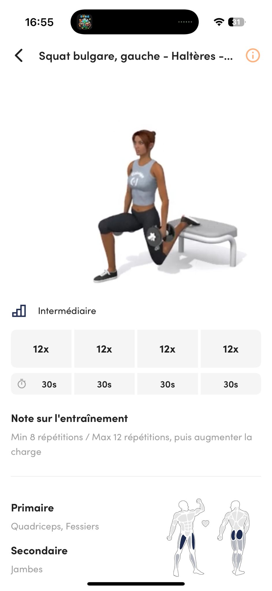 Exemple d’exercice dans l’application SOREMA